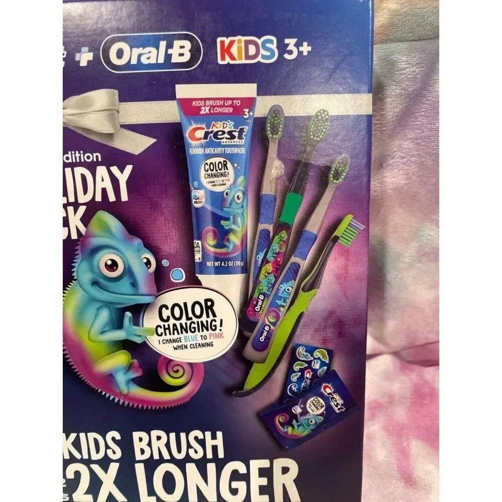 Special Edition Holiday Pack Kids 4 toothbrushes , 1 tube Toothpaste +‎